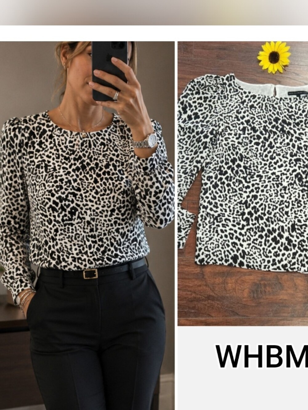 WHITE HOUSE BLACK MARKET TIGER PRINT TOP BLOUSE ✔️